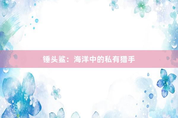 锤头鲨：海洋中的私有猎手